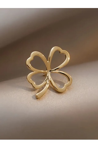 Olfil Broş-mini Yonca Işıl Işıl Minimalist Tarz 191651060 Altın Rengi