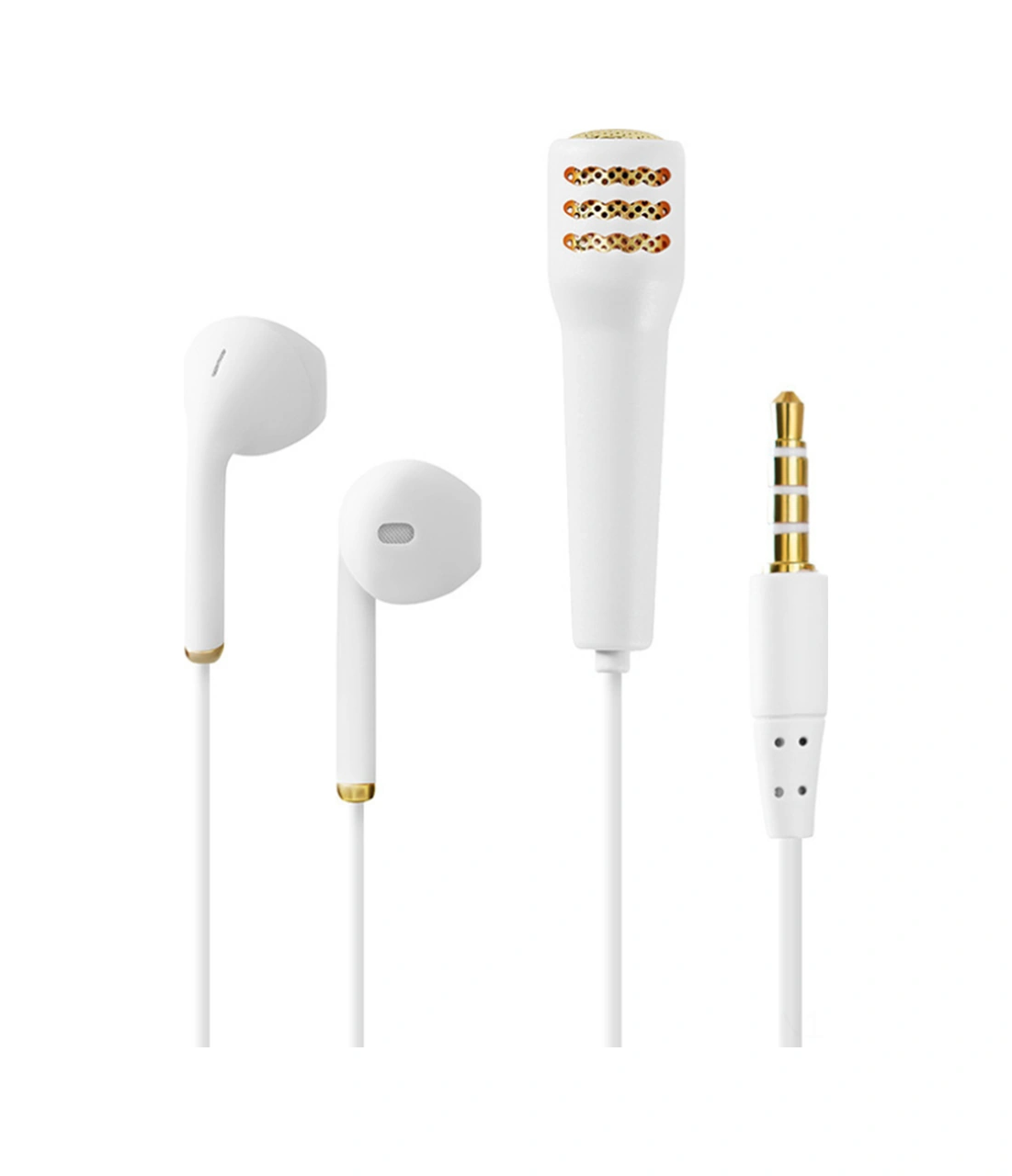 Moveevo Müzik Enthüslastları İçin Profesyonel Ktv Mikrofonlu Kulaklık - Mega Bas Ve Yönlü Ses Emme Özelliği, 3.5mm Plug & Play, 1.2m Kablolu Beyaz Diğer