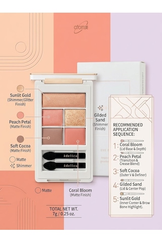 Atomy Adelica Eye Palette No.2 Peach Coral 5 Li Far Paleti 7 G 02