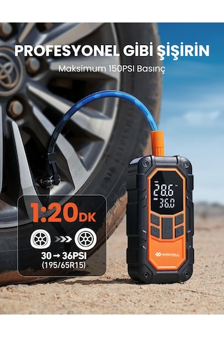 8000mah Şarjlı Auhma Acil Durum Akü Takviyeli Kompresör