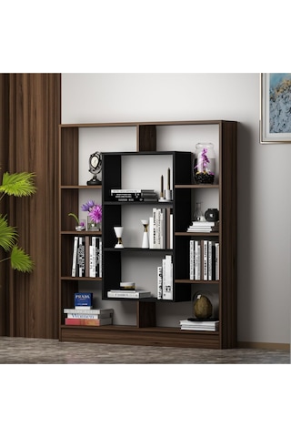 Venüs Kitaplık - Ceviz / Siyah