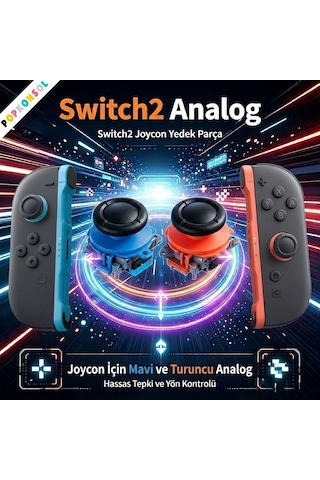 Nintendo Switch 2 Joy-con Sol-sağ Analog Set 3d Joystick Ns2 Tamir Yedek Parça Mavi-turuncu