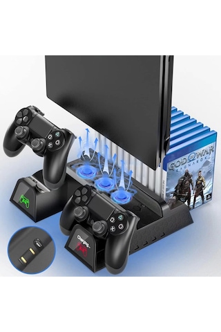 Ps4 3 Soğutma Fanlı Stand Şarj Dock Playstation 4 Slim Tp4-882c