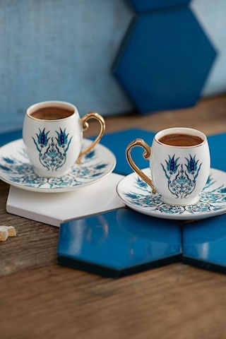 Karaca  İznik 2 Kişilik Kahve Fincanı Takımı 80 ml