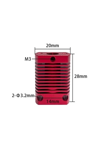 Trendooze Homyl Alüminyum Isı Soğutucu, Dayanıklı Kırmızı 28 20mm