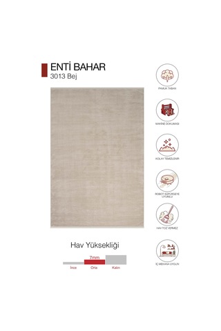 Enti Bahar 3013 Bej Halı - Bohem Tarzı Akrilik Mutfak Ve Koridor Halısı