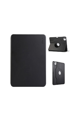 İpad Pro Uyumlu 12,9 İnç 2018 / İpad Pro 12.9 2020 / İpad Pro 12.9 2022 / İpad Pro 12.9 2021 / İpad Pro 12.9 2. Nesil 2022 / İpad Air 13 2024 İçin Enkay Hat Prens Stand Kılıf Tpu+pu Otomatik Uyandırma / Uyku 360 Derece Dönebilen Tablet Kılıfı