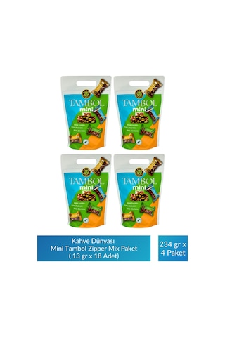 Kahve Dünyası Mini Tambol Zipper Mix Paket 13 Gr X 18 Adet X 4 Paket
