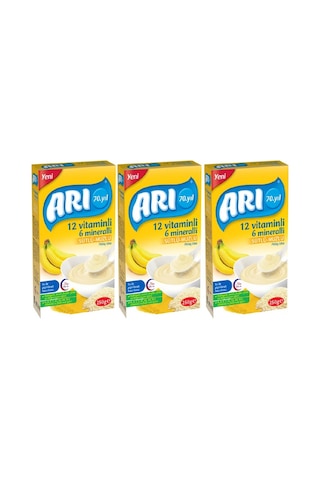 Arı 12 Vitaminli 6 Mineralli Sütlü Muzlu 6+ Ay Pirinç Unu 3 x 250 G