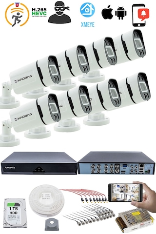 8'li Kamera Seti - 5mp Sony Seculensli 1080p Kdj-8s-4w-p