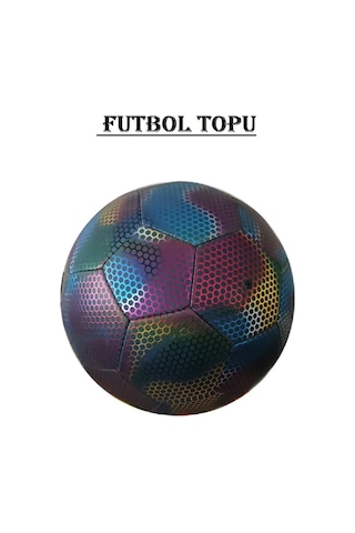 Kapris Fosfor Desenli Dikişli Futbol Topu X733 Çok Renkli