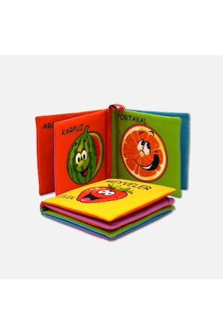Tox Meyveler Kumaş Sessiz Kitap T049 - Bez Kitap , Eğitici Oyuncak , Yumuşak Ve Hışırtılı