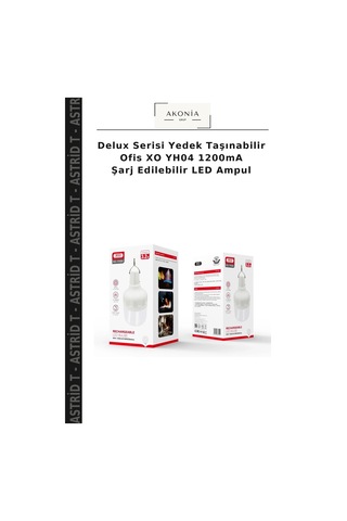 Delux Serisi Yedek Taşınabilir Ofis Xo Yh04 1200ma Şarj Edilebilir Led Ampul