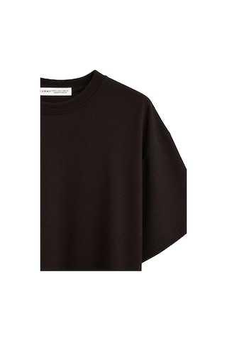 Mixray 2101 Kadın Bisiklet Yaka Soft Oversize Basic Modal T-shirt Kahve Kahverengi