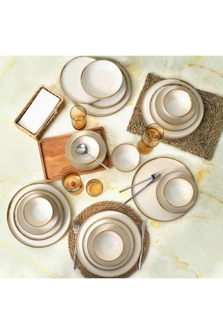 Keramika Straw Nordic Yemek Takımı 24 Parça 6 Kişilik