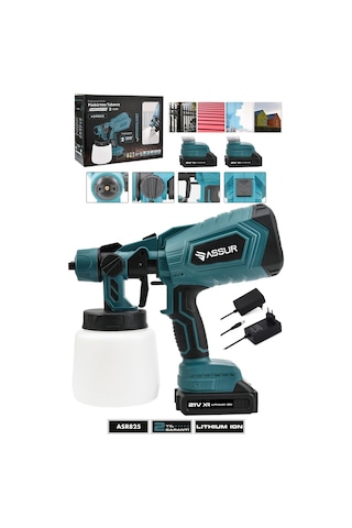 Assur Plus 21V Çift Akülü 300 MM Vernik Sprey Boya Püskürtme Makinesi - 2451