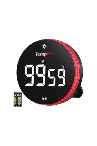 Ayrex Tm04 99 Saat Kapasiteli Çevirmeli Dijital Mutfak Ve Ders Zamanlayıcısı, Geniş Led Ekranlı Mıknatıslı Kron
