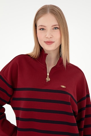 U.S. Polo Assn. Kadın Bordo Fermuarlı Dik Yaka Sweathirt 50298989-VR014