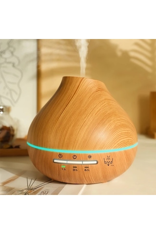 Motion003 Ahşap Tahıl Rengi Esansiyel Yağ Uyumluluğu Otomatik Kapanan Usb Aromaterapi Difü