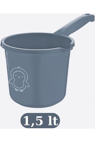 Flosoft Bebek Banyo Su Kovası Ve Maşrapası 2 Li Set, Saplı Oluklu Kova 13lt Ve Maşrapa 1,5lt Mavi
