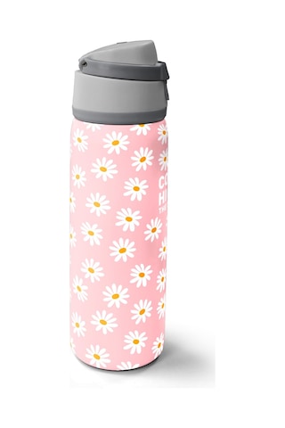 Coral High Papatya Desenli Pipetli Ve Direkt İçim Çelik Termos 800 Ml 38502 Açık Pembe