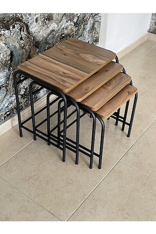 Aslanstore 4'Lü Metal Zigon Sehpa