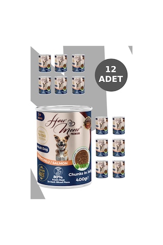 How Meow Jöleli Somonlu Parça Etli Yetişkin Köpek Yaş Maması 12 x 400 G