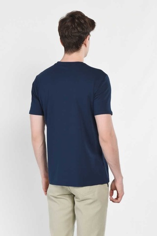Ucla Bass Lacivert Bisiklet Yaka Baskılı Standard Fit Erkek Tshirt Siyah