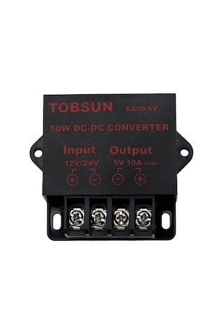 Vkemall 5v 10a 50w Araç Led Ekran Güneş Enerjisi Dönüştürücü, 12v/24v Dc'den 5v'ye Metal-plastik Transformatör, Aşırı Gerilim-koruma İle