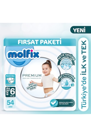 Molfix Premium Ultra Fırsat Paketi 6 Beden 54 Adet 6 Numara