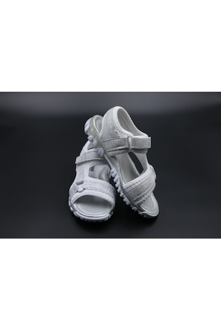 Ayakkabımood Arz Ortopedik Taban Kız Çocuk Sandalet Ayakkabı Beyaz-Gümüş