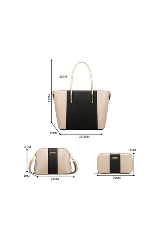 Wondernest Moda Çapraz Çantalar Pu Kapasiteli Çanta Siyah Altın 20822 4'ü 1 Arada Altın - Siyah