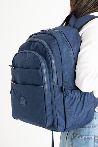 Unisex Okul Çantası Klinkır Kumaş Sırt Çantası Çok Cepli Hafif Yağmur Geçirmez 42 30 Cm Lacivert