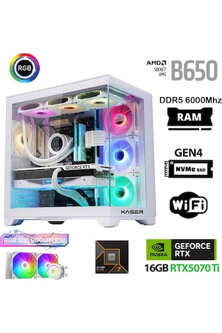 Xaser Velox X120 R7-7800X3D 64 GB 2 TB Nvme SSD 16 GB RTX5070Ti Dos Masaüstü Oyuncu Bilgisayarı