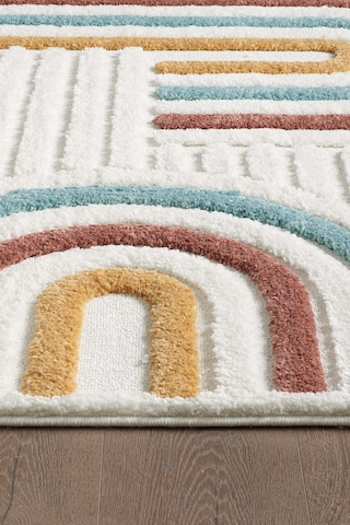 Mariesse Home Elit Bukleli Multi Renkler Yumuşak Peluş Post Shaggy Çocuk Odası Oturma Odası Salon Halısı 0906a Çok Renkli