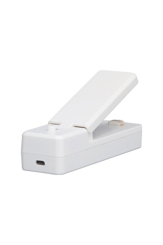 Tenfowee Ev Ve Seyahat İçin Usb Şarjlı Manyetik Mini Poşet Kapama Makinesi - Yemekleri Taze Tutan Kesici Ve Kapatici, Beyaz Beyaz