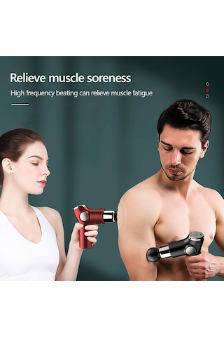 Yifomall Küçük Boy Kas Gevşetici Aleti - 6 Seviye Şiddet Ayarı, 4 Farklı Masaj Başkanı, 15 Dakika Otomatik Kapatma, Sessiz Motor - Kırmızı 515 Modeli Çok Renkli