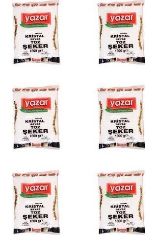 Yazar Kristal Toz Şeker 6 x 1 KG