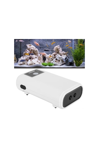 Moveevo Usb Şarjlı Akıllı Akvaryum Oksijen Pompası - İki Delik, Süper Sessiz, Pil İle Çalışır, Otomatik Pil Geçişi, Dayanıklı Bakır Motor