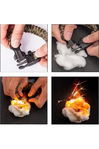 Çok Amaçlı Hayatta Kalma Bilekliği-mercampoutdoor Siyah