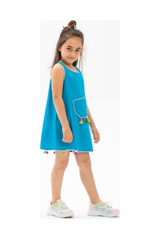 Mine Şile Bezi Çocuk Elbise Turkuaz Trkz