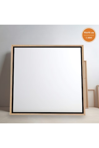 Gold Çerçeveli Tuval 90 x 90 CM Kare Profesyonel %100 Pamuk Boş Tablo