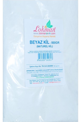 Lokmanavm Beyaz Kil 500 Gr Doğal Saf Toz Mini Maskesi Kili Paket