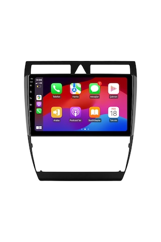 Audi A6 Araç Multimedya Android Ekran Carplay Navigasyon Cihazı Double Teyp 4+64 9" 97-05 Black Navımex