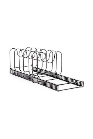 Novahub Genişletilebilir 7 Katlı Tencere Düzenleyici - Mutfak Organizasyon Siyah Siyah