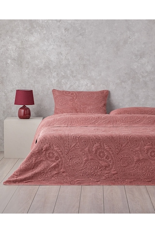 English Home Jardin Belle Tek Kişilik Yatak Örtüsü Takımı 160x220 Cm Bordo Bordo