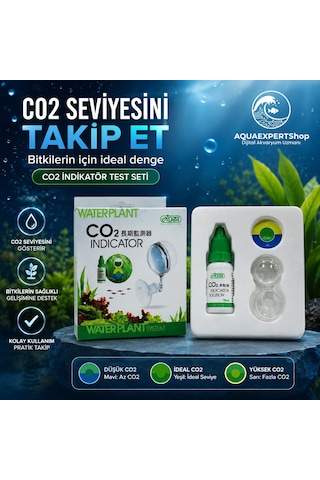 Ista Akvaryum Co₂ İndikatör Test Seti Cam Drop Checker + Co₂ Gösterge Solüsyonu Bitkili Akvaryum Karbondioksit Takip Aparatı