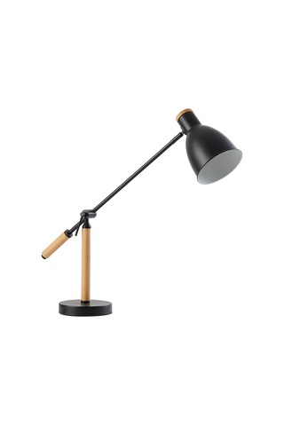 Marmo Ahşap Detaylı Siyah Ders Çalışma Masası Lambası Siyah