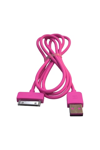 Ipad - İpod - İphone 4 Uyumlu Usb Şarj Ve Data Kablosu Pembe 1m