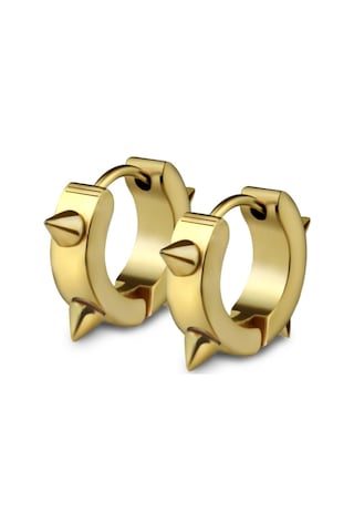 Gold Renk Çivili Spike Punk Unisex Çelik Küpe mse3s Altın